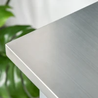 HOMCOM Kitchen Island with Stainless Steel Top, Traditional Kitchen Island with Storage, Butcher Block Cart 2-Tier Open Shelves, Drawers, Light Gray(m-8)