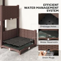 Outsunny Plastic Raised Garden Bed with Legs, Self Watering Elevated Planter Boxes with Drainage Holes and Plugs(m-6)