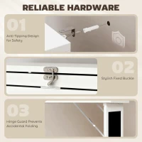 HOMCOM Fold-out Convertible Office Desk, Wall Mount Computer Desk with Blackboard and Side Shelf, White(m-7)