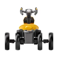 12V Electric Pedal Go-Kart for Kids with Adjustable High-Back Seat, Ride-On Truck with Music/Flashing Lights, 38'' L x 22.5'' W x 19.5'' H, Yellow(m-12)