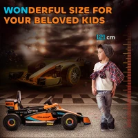 Qaba 12V Electric Car for Kids with Suspension, Music, MP3, Remote Control for 3-5 Years, Orange(m-9)