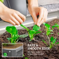 Outsunny 4' x 4' x 1' Raised Garden Bed Galvanized Steel Planter Box for Vegetables, Flowers, Herbs, Light Grey(m-5)