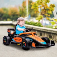 Qaba 12V Electric Car for Kids with Suspension, Music, MP3, Remote Control for 3-5 Years, Orange(m-8)