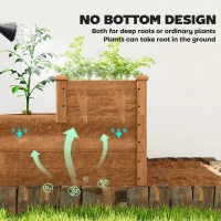 Outsunny 3-Tier Garden Bed Planter Box for Backyard, Patio, 49"x49"x22", Brown(m-5)