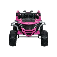 12V 2-Seater Kids Electric UTV Ride-On with Remote Control, Electric Go-Kart with Music & Flashlights, 45.5" L x 28.5" W x 24.5" H, Magenta(m-2)