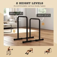 Soozier Adjustable Dip Station, Push Up Bars with 6 Width and 2 Height Levels for Home Gym Fitness Workout(m-5)