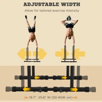 Soozier Adjustable Dip Station, Push Up Bars with 6 Width and 2 Height Levels for Home Gym Fitness Workout(m-6)