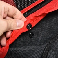 PawHut 3 Wheel Folding Dog Stroller, Travel Carrier with Adjustable Canopy, Storage Brake, Mesh Window for S&M Dogs, Red(m-10)