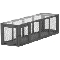 PawHut Outdoor Cat Tunnel, Wooden Play Cat Enclosure, Extendable Pet Run with 3 Doors, for Indoor and Outdoor Use, Grey(m-11)