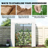 Outsunny Mini Greenhouse, Portable Garden Green House with Roll-up Door and Mesh Windows, 6' x 2' x 6.6', White(m-9)