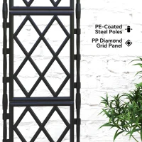 Outsunny Foldable Garden Trellis, 33.5 x 77.6 Inch Lattice Climbing Support Trellis for Garden, DIY Assembly, Black(m-6)