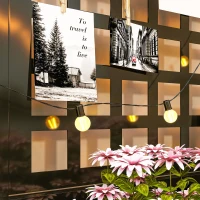 Outsunny Galvanized Raised Garden Bed Planter Box with Trellis for Climbing Plants, Vegetable, Vines, 35" x 16" x 70", Black(m-9)