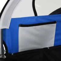 Aosom 2-Seat Child Bike Trailer for Kids with a Strong Steel Frame, 5-Point Safety Harnesses, & Comfortable Seat, Blue(m-9)