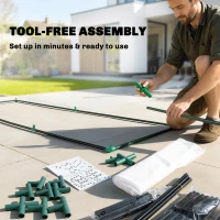 Outsunny Mini Greenhouse, Portable Garden Green House with Roll-up Door and Mesh Windows, 6' x 2' x 6.6', White(m-7)