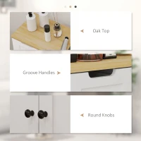 HOMCOM Freestanding Bathroom Floor Cabinet, Modern Bathroom Cabinet with Adjustable Shelf, 4 Drawers and 2 Doors, White(m-6)