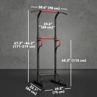 Soozier Power Tower, Pull Up Bar, Dip Station for Home Office Gym Multi-Function Workout Equipment(m-3)