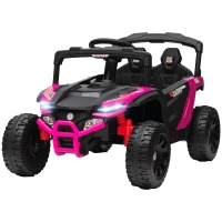 Qaba 12V Kids Ride On Truck with Dual Motors, Rear Suspension, Remote Control for 3-8 Years Boys Girls, Pink(m-1)