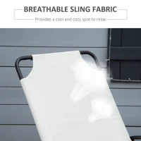 Outsunny Garden Rocking Chair, Outdoor Indoor Sling Fabric Rocker for Patio, Balcony, Porch, Cream White(m-5)