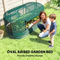 Outsunny Galvanized Raised Garden Bed Kit with Self Watering System, Oval Outdoor Planter Garden Boxes, 6x3ft, Green(m-7)