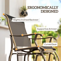 Outsunny Outdoor Glider Chair, Patio Glider with Steel Frame and Mesh Fabric, Outdoor Chair for Backyard, Garden, Porch, Black(m-7)