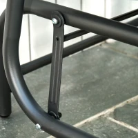 Outsunny Patio Glider Set of 2 Outdoor Glider Chair with Breathable Mesh Seat & Backrest, Armrests and Metal Frame, Black(m-9)