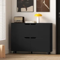 HOMCOM Narrow Shoe Cabinet, Shoe Storage Cabinet with 4 Flip Drawers and Adjustable Shelves for 16 Pairs of Shoes, Black(m-9)