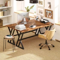 HOMCOM 71" Computer Desk, Industrial Writing Table with X-Shaped Frame for Home Office, Rustic Brown(m-9)