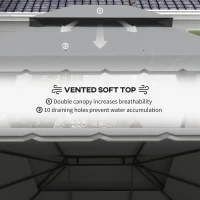 Outsunny 13' x 10' Patio Gazebo Canopy with 2-Tier Polyester Roof, Vented Mesh Sidewall & Strong Aluminum Frame, Light Grey(m-5)