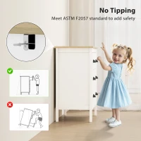 HOMCOM Chest of Drawers with Anti-Tipping, Simple Setup, Easy Clean, Quiet Slides, Modern 3 Drawer Dresser, White(m-6)