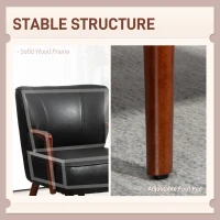 HOMCOM Accent Chair, Modern Armchair, Faux Leather Upholstered Living Room Chair with Wood Legs and Wide Padded Seat, Black(m-5)