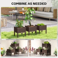 Outsunny Plastic Raised Garden Bed with Legs, Self Watering Elevated Planter Boxes with Drainage Holes and Plugs, Easy Assembly(m-4)