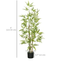 HOMCOM 4ft Artificial Tree, Indoor Fake Bamboo with Pot, for Home Office Living Room Decor(m-3)