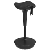 HOMCOM Swivel Standing Desk Chair, Adjustable Active Ergonomic Standing Stool, Backless Wobble Stool Chair, Black(m-11)