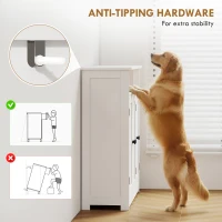 HOMCOM Bathroom Floor Cabinet, Freestanding Bathroom Storage Unit with 3 Doors, 2 Open Shelves and Adjustable Shelf, White(m-6)