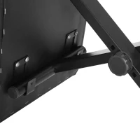 HOMCOM Adjustable Piano Bench, X-Style Folding Piano Stool with Padded Seat, Non-Slip Rubber Feet, Keyboard Chair, Black(m-9)