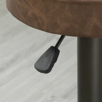 HOMCOM Modern Adjustable Bar Stools Set of 2, Swivel Barstool with Footrest, PU Leather Round Top for Kitchen, Brown(m-9)