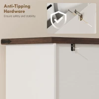 HOMCOM 53.5" Pantry Cabinet, Kitchen Storage Cabinet with Adjustable Shelves, 6 Door Spice Racks for Dining Room, White(m-7)