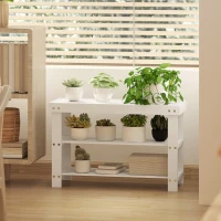 HOMCOM Bamboo Shoe Storage Bench, 3-Tier Entryway Bench with 2 Storage Shelves for Hallway, Holds 6 Pairs, White(m-9)