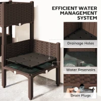 Outsunny Plastic Raised Garden Bed with Legs, Self Watering Elevated Planter Boxes with Drainage Holes and Plugs, Easy Assembly(m-7)