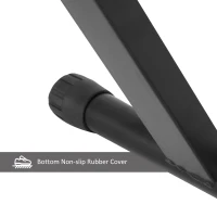 HOMCOM Adjustable Piano Bench, X-Style Folding Piano Stool with Padded Seat, Non-Slip Rubber Feet, Keyboard Chair, Black(m-7)