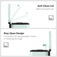 HOMCOM Trash Can, 2 x 5.3 Gallon (2 x 20 L) Garbage Can with Soft-Close Lid, Removable Inner Buckets for Kitchen Home Office(m-5)