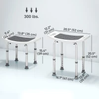 HOMCOM Height Adjustable Shower Chair Padded Bath Seat for Senior,(m-3)