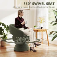 HOMCOM Swivel Barrel Accent Chair, Modern Upholstered Living Room Chair with Thick Padding for Reading, Green(m-6)