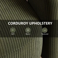 HOMCOM Swivel Barrel Accent Chair, Modern Upholstered Living Room Chair with Thick Padding for Reading, Green(m-5)