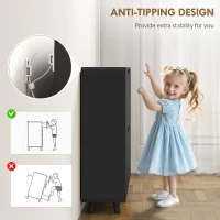 HOMCOM Narrow Shoe Cabinet, Shoe Storage Cabinet with 4 Flip Drawers and Adjustable Shelves for 16 Pairs of Shoes, Black(m-7)