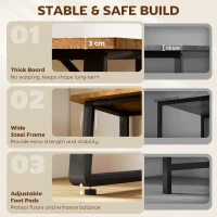 HOMCOM 71 Inch Computer Desk, Home Office Desk, Simple Study Writing Table with Adjustable Feet, Modern Style, Brown(m-5)