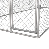 PawHut 19.7' x 7.5' x 7.5' Outdoor Dog Kennel for Large-Sized Dogs with Waterproof UV Resistant Roof, Silver(m-10)