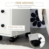 kleankin Slim Bathroom Cabinet with Wheels, Narrow Bathroom Storage Cabinet with Door, Drawer and 2 Open Compartments, White(m-5)