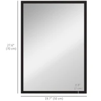 HOMCOM 20" x 28" Bathroom Mirror for Wall, Rectangular Mirror for Living Room, Bedroom, Entryway, Black(m-3)
