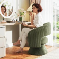 HOMCOM Swivel Barrel Accent Chair, Modern Upholstered Living Room Chair with Thick Padding for Reading, Green(m-9)